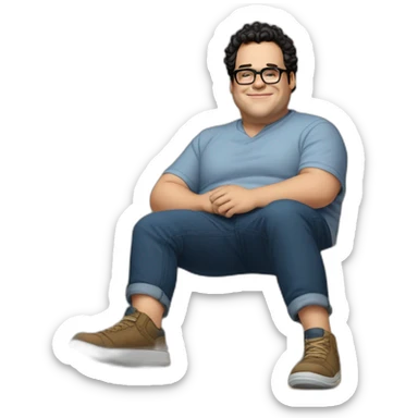 josh gad laying back cutely, soles of feet towards camera sticker