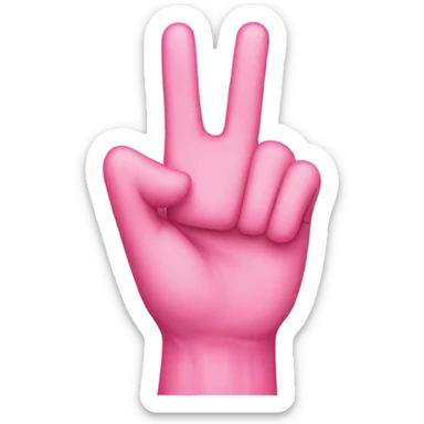 the hand that shows the rock sign and covered
in pink bangage sticker