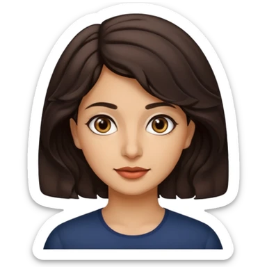 30 yr iranian woman dark brown hair wavy short hair sticker