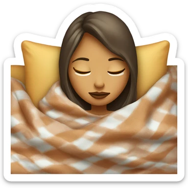 girl inside a blanket sipping coffee eyes closed sticker