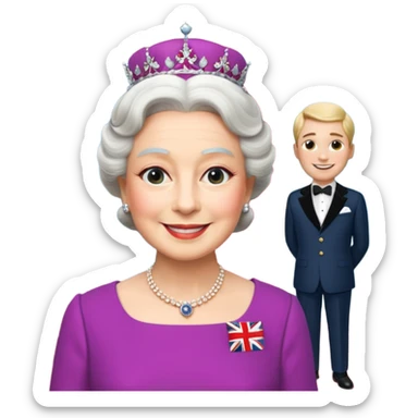 someone who's taking a photo in a room with with the wax figures of the queen elisabeth the II sticker