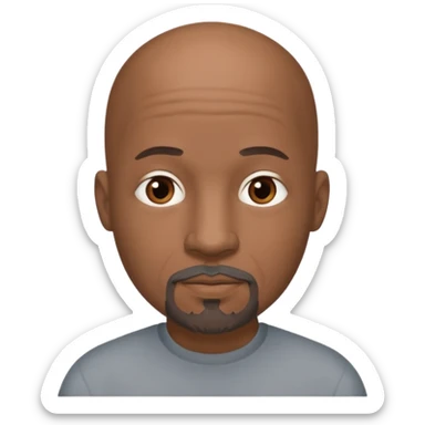 African american man bald head gray goatee sticker