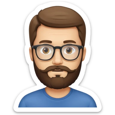 bearded man with eyeglasses sticker