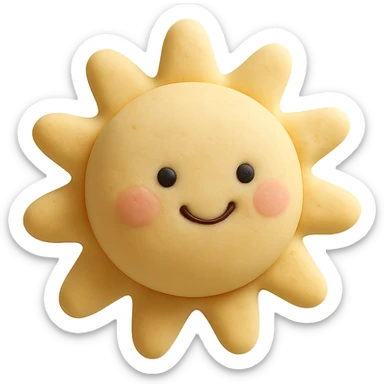pastel yellow, cute, plump summer sun sticker