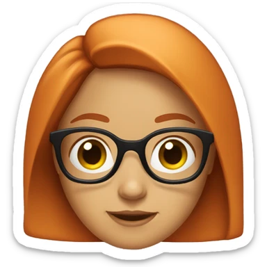 a girl with read head and glasses sticker