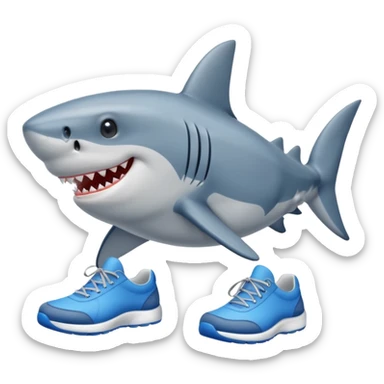 Shark with blue shoes sticker