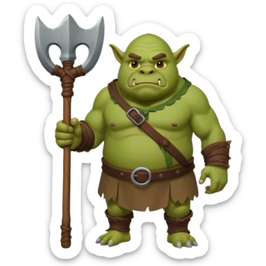 Large Ogre full body with stick sticker
