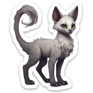  Cute Edgy Realistic Rare Fantasy eldritch Slim Vernid-Trico-Melprin-species by LiLaiRa, by Falvie, full body sticker