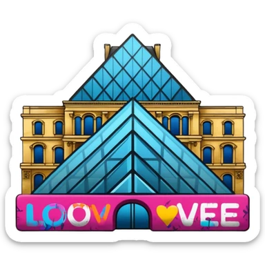 I want a graffiti style Louvre museum sticker. sticker