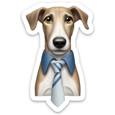 lurcher dog wearing a boe tie sticker