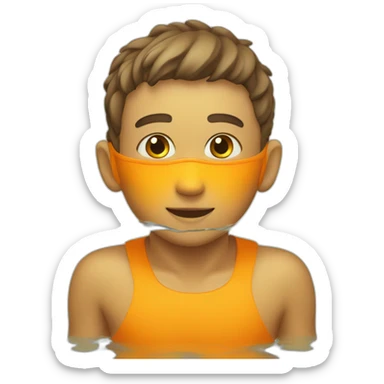 boys-colored-in-yellow-and-orange-swimming-in-orange-water sticker