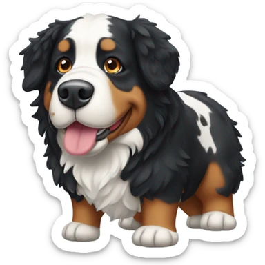 Bernese mountain dog wearing cow costume sticker