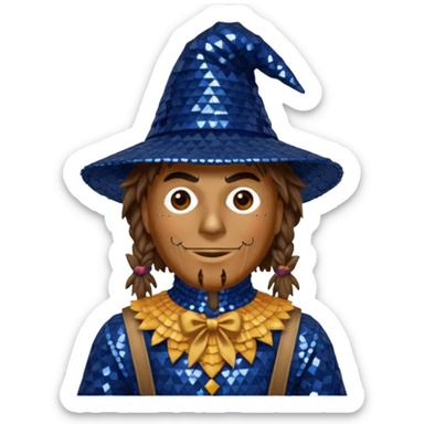 Scarecrow from The Wizard of Oz with dark blue sequin outfit sticker