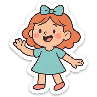 matching bow in pastel blue, simple and cute sticker