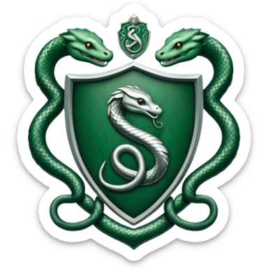 Slytherin crest with silver snake at the center sticker