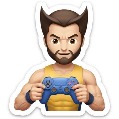 Wolverine holding ps5 joystick sticker