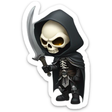 reaper skull RAID in the style of chibi character sticker