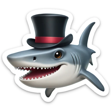 hammerhead shark with tophat sticker