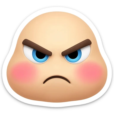 Yellow emoji adorable angry face sticker