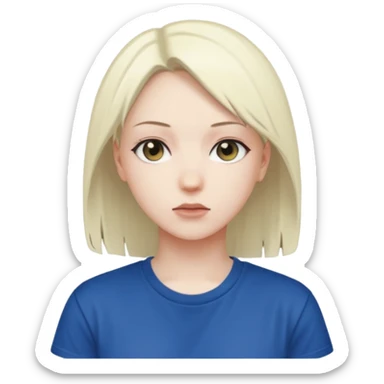 anime girl with emin write t shirt sticker