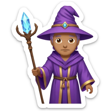 purple wizard with staff sticker