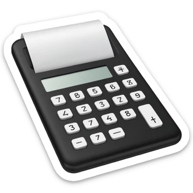 calculator next to a sheet of paper sticker