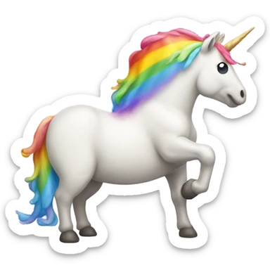 Unicorn pooping rainbow poop sticker