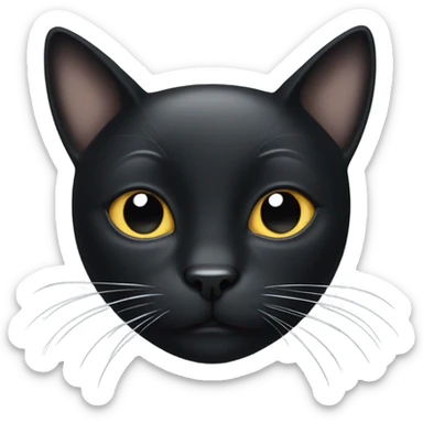 black cat with white spots  sticker