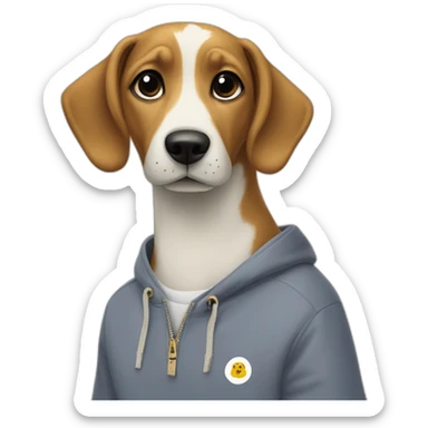 dog with t-shirt on with radley yeldar logo sticker