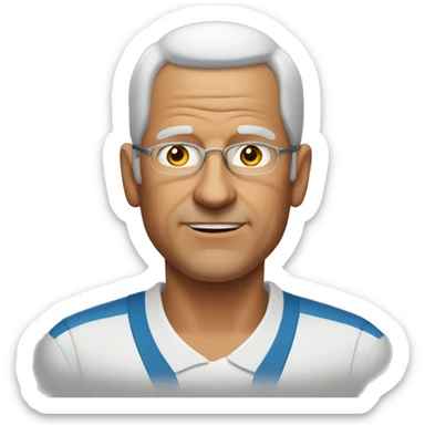 65yo man tennis balding  sticker