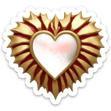 red Gothic heart with gold rays sticker