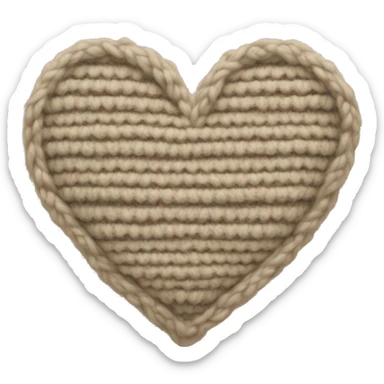 Knitted beige heart sticker