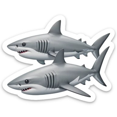 Put the shoes on the fins of the shar sticker