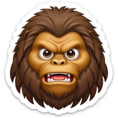 Create a scary emoji of Bigfoot sticker