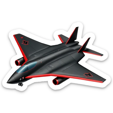 Stealth Bomber plane black and red sticker