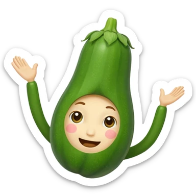 zucchini with a face doing a cartwheel sticker
