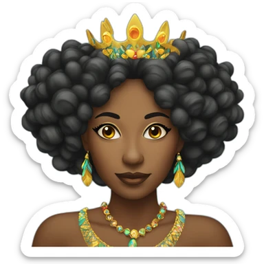 Black woman Queen of rio carnival sticker