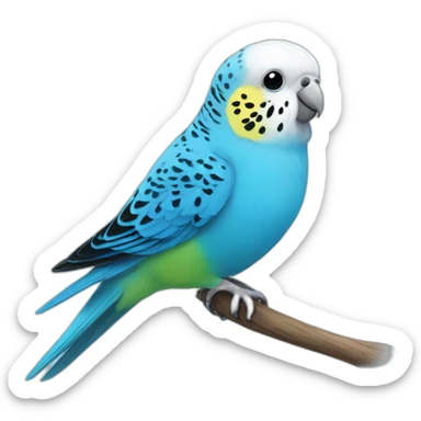Blue cute budgie  sticker