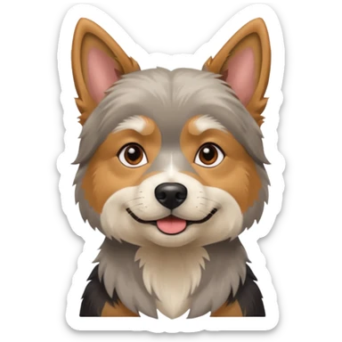 Old yorkie with a huskey sticker