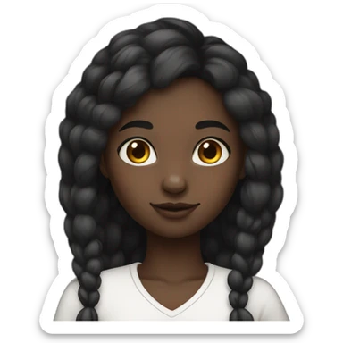 Black hare girl white skin sticker