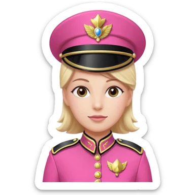 Parade Marchers, drum major, pink uniform female sticker