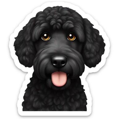 Black burnedoodle sticker