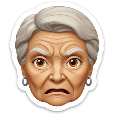 old lady face slap sticker