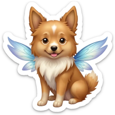 perro con alas de hada sticker
