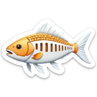 Fish bone sticker