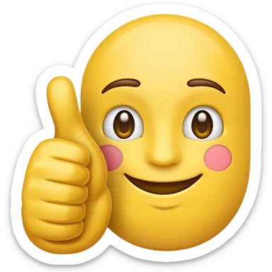 the emoji thumbs up's outline traced with an emoji thumbs up sticker