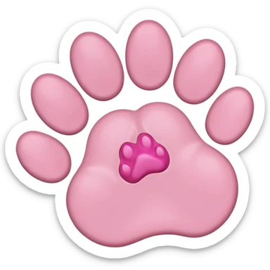 simple cat paw, cute feline foot with pink paw pads sticker