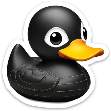 Supermodel leather rubber duck with luxury stitching sticker