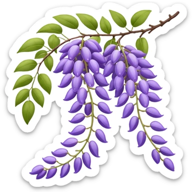 wisteria branch sticker