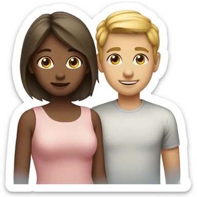 Two girls and a guy sticker